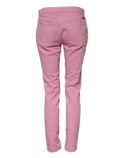 Dolce & Gabbana Pink Cotton PRETTY Skinny Denim Jeans