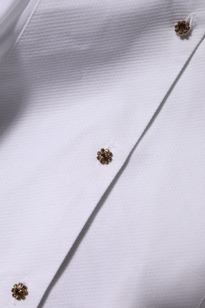 Dolce &amp; Gabbana – Weißes, langärmliges, formelles Baumwollhemd