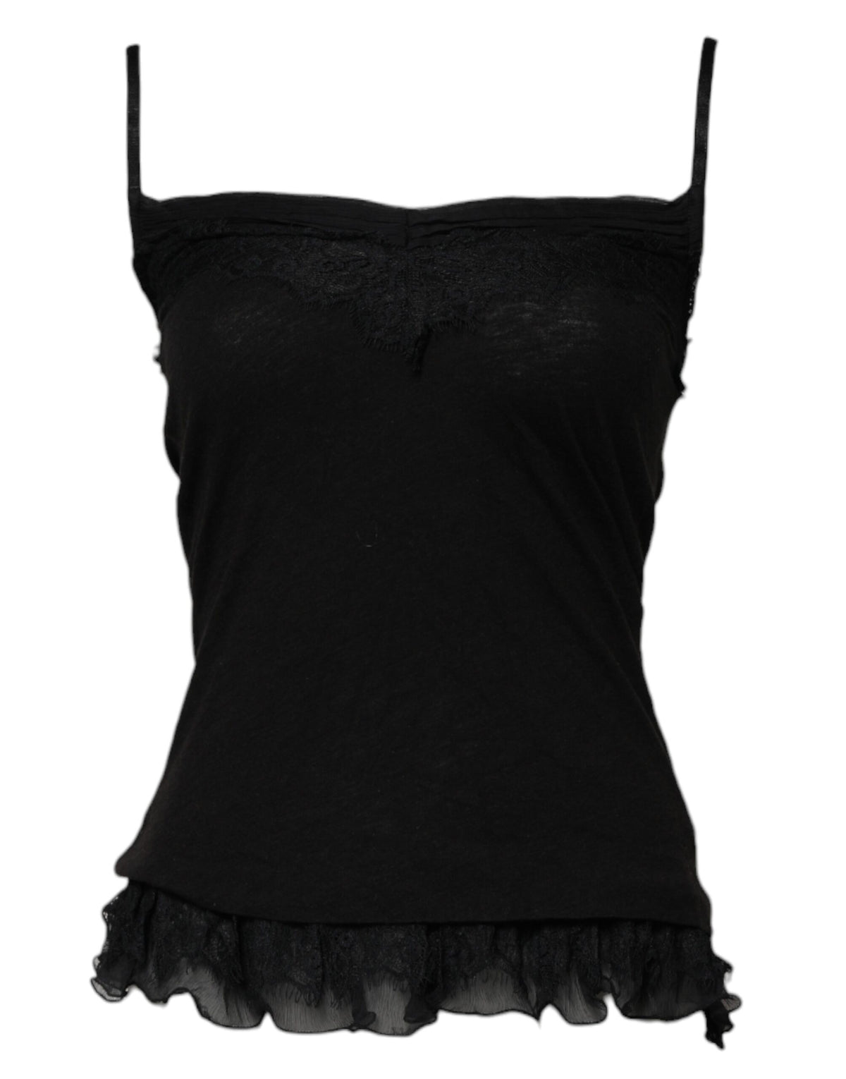 Scervino Street – Ärmelloses Tanktop aus Wolle mit quadratischem Ausschnitt in Schwarz