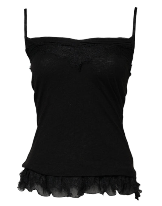 Scervino Street – Ärmelloses Tanktop aus Wolle mit quadratischem Ausschnitt in Schwarz