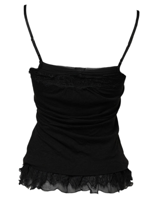 Scervino Street – Ärmelloses Tanktop aus Wolle mit quadratischem Ausschnitt in Schwarz