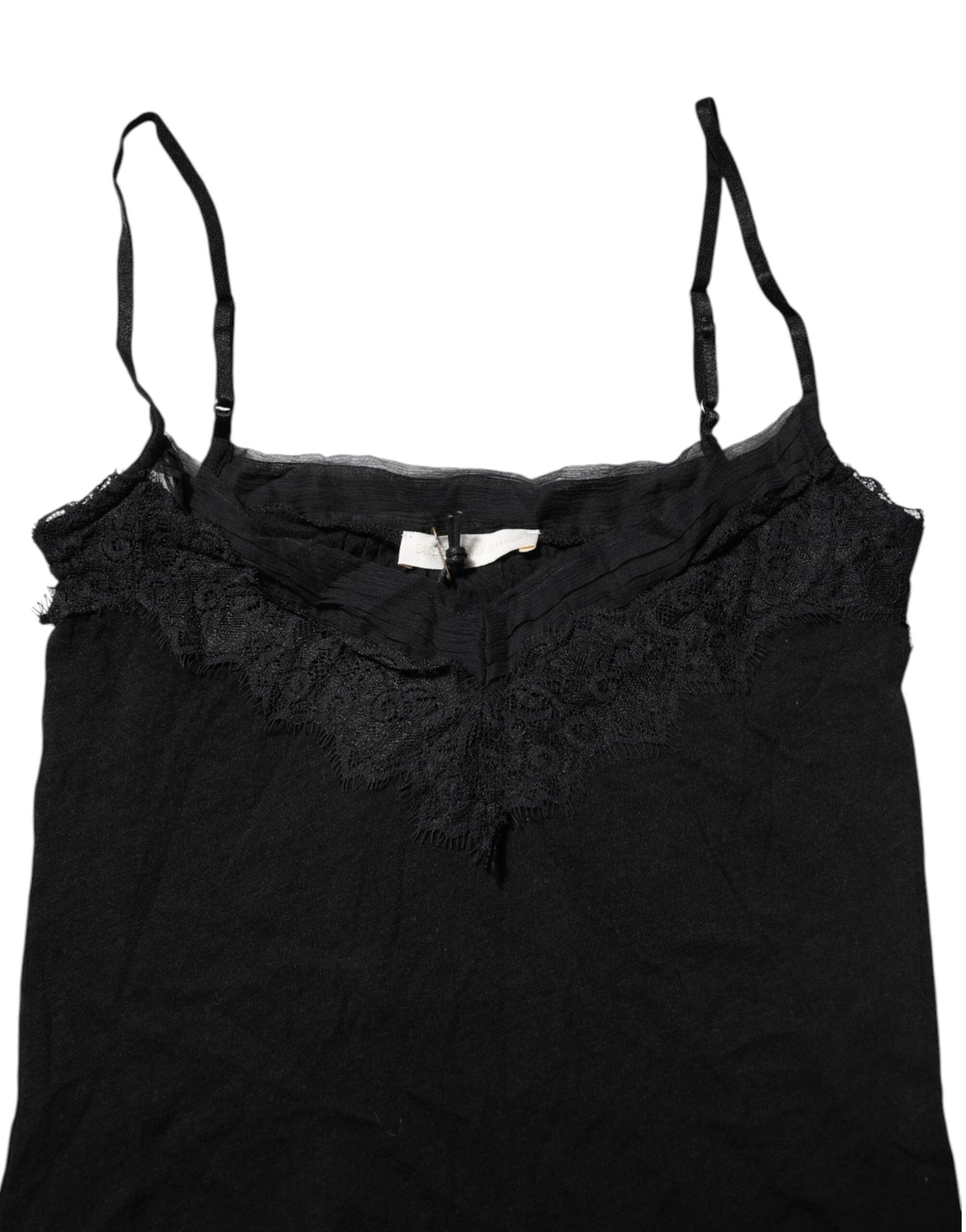 Scervino Street – Ärmelloses Tanktop aus Wolle mit quadratischem Ausschnitt in Schwarz