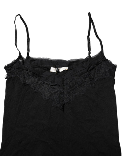 Scervino Street – Ärmelloses Tanktop aus Wolle mit quadratischem Ausschnitt in Schwarz