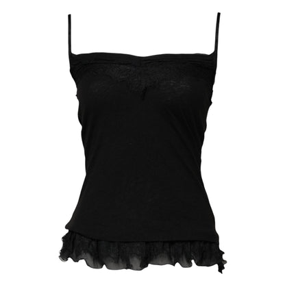 Scervino Street – Ärmelloses Tanktop aus Wolle mit quadratischem Ausschnitt in Schwarz