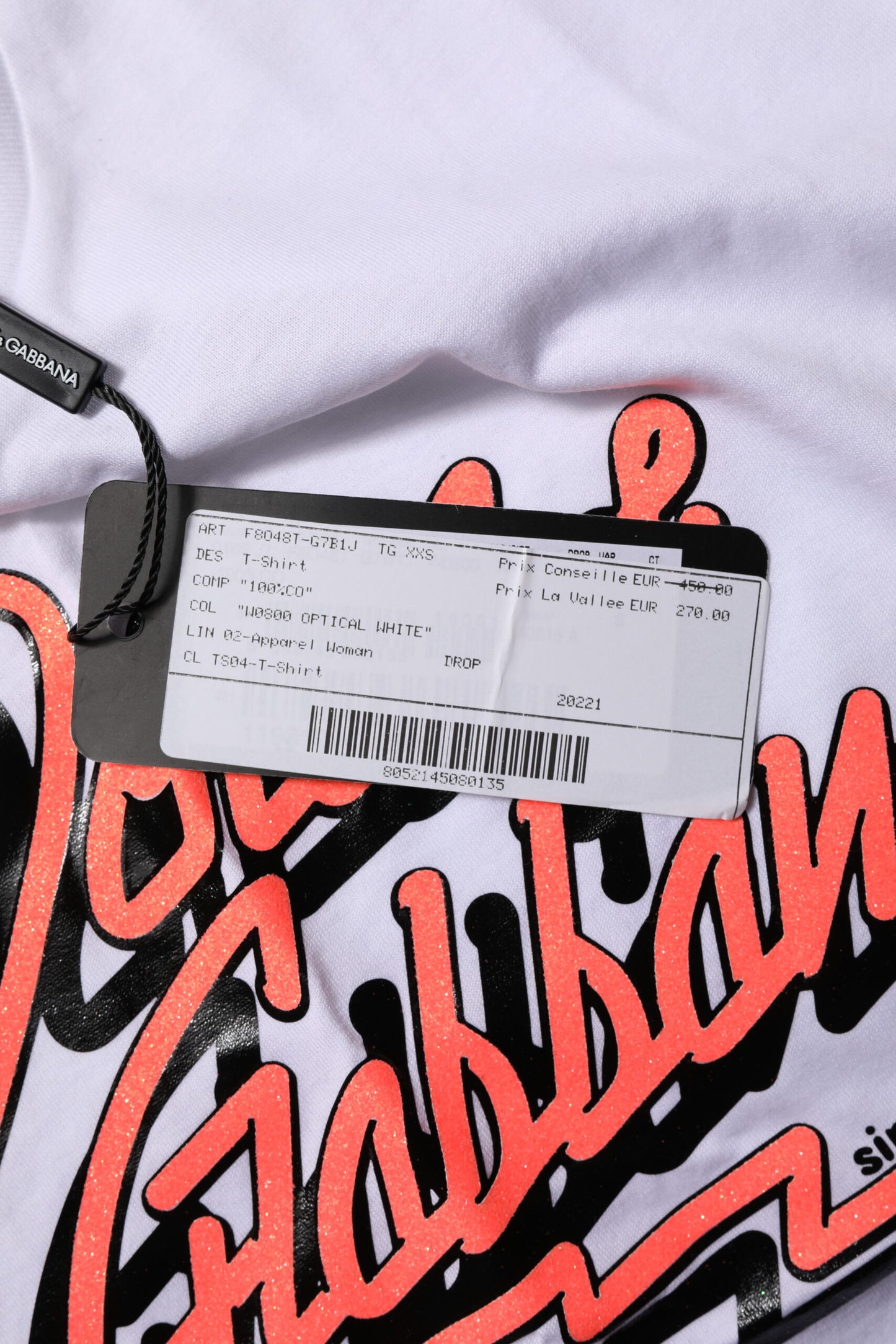 Dolce &amp; Gabbana – Weißes Baumwoll-T-Shirt mit Rundhalsausschnitt und grafischem Print