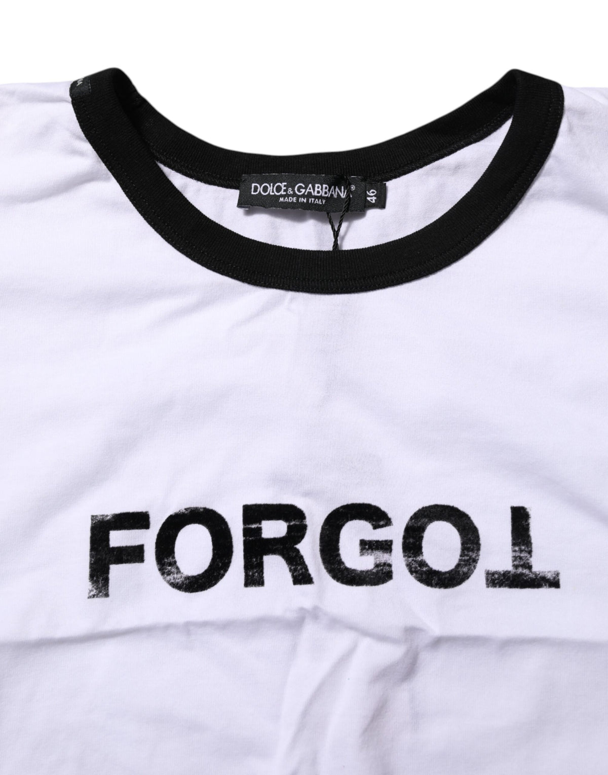 Dolce &amp; Gabbana – Kurzes T-Shirt mit Rundhalsausschnitt und Grafikdruck in Weiß