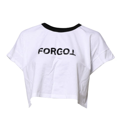 Dolce &amp; Gabbana – Kurzes T-Shirt mit Rundhalsausschnitt und Grafikdruck in Weiß