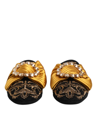 Dolce &amp; Gabbana – Flache Sandalen mit mehrfarbiger Verzierung