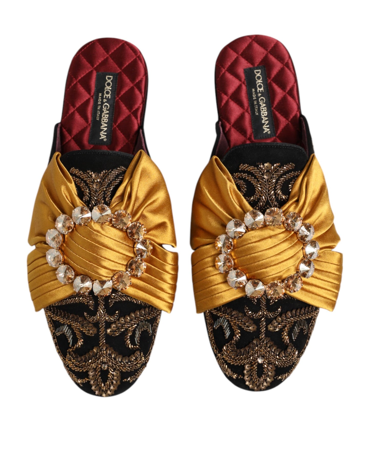 Dolce &amp; Gabbana – Flache Sandalen mit mehrfarbiger Verzierung