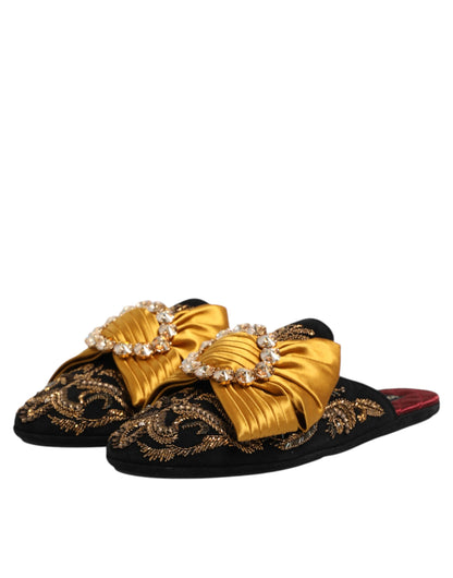 Dolce &amp; Gabbana – Flache Sandalen mit mehrfarbiger Verzierung