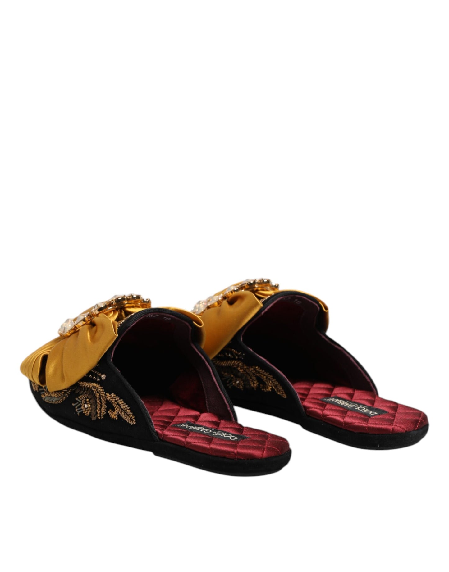 Dolce &amp; Gabbana – Flache Sandalen mit mehrfarbiger Verzierung