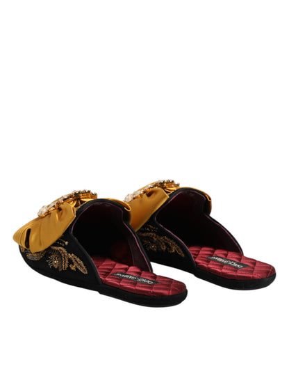 Dolce &amp; Gabbana – Flache Sandalen mit mehrfarbiger Verzierung