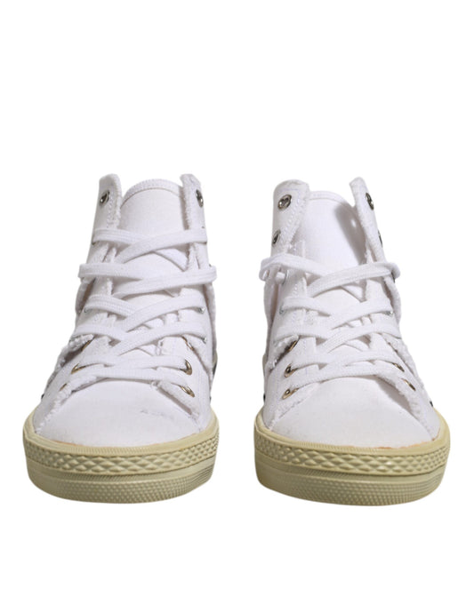 حذاء رياضي نسائي من Maison Margiela أبيض برباط متوسط ​​الارتفاع