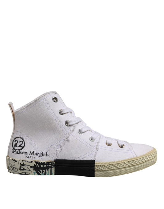 حذاء رياضي نسائي من Maison Margiela أبيض برباط متوسط ​​الارتفاع
