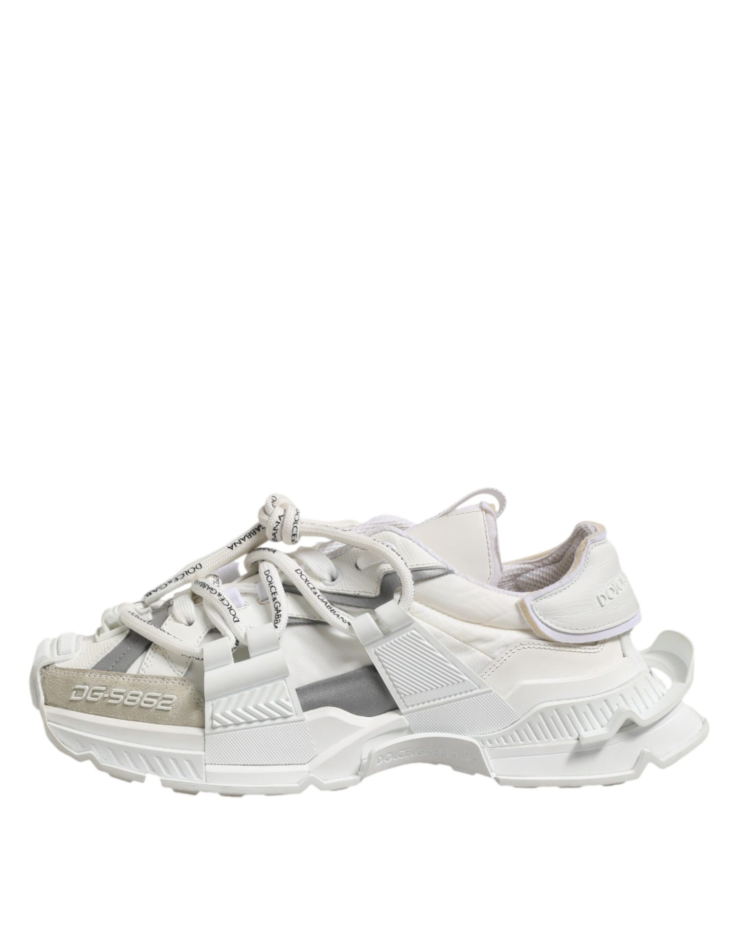 Dolce &amp; Gabbana Weiß Grau Low Top Space Sneakers Schuhe