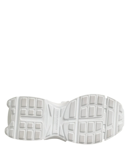 Dolce &amp; Gabbana Weiß Grau Low Top Space Sneakers Schuhe