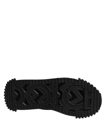 Dolce &amp; Gabbana – Schwarze, niedrige NS1-Sneaker mit Logo und Schnürung