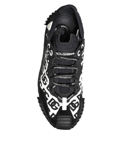 Dolce &amp; Gabbana – Schwarze, niedrige NS1-Sneaker mit Logo und Schnürung