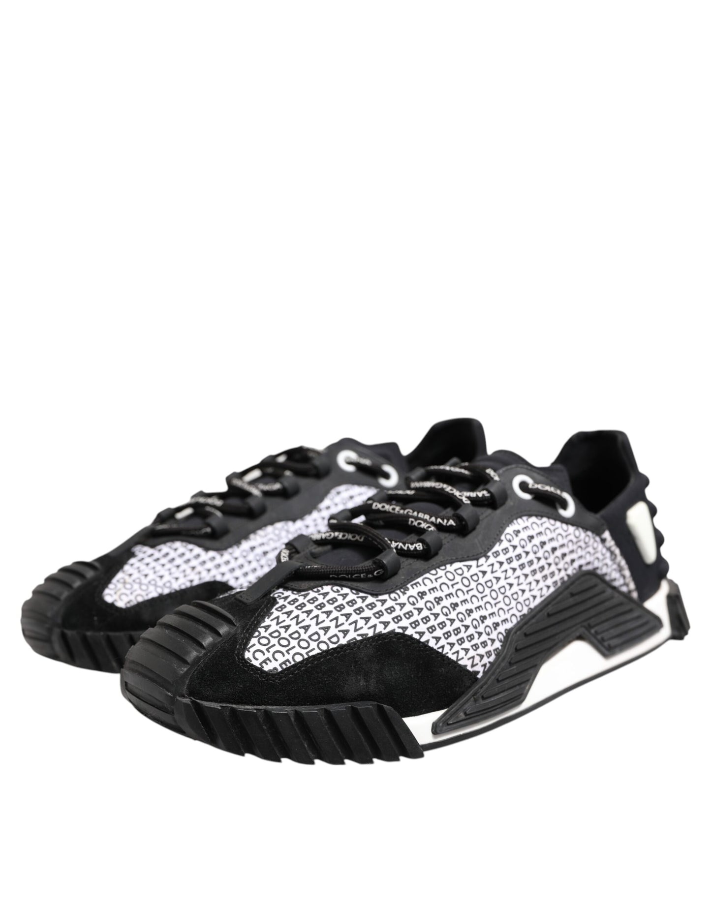 Dolce &amp; Gabbana – Schwarze, niedrige NS1-Sneaker mit Logo und Schnürung