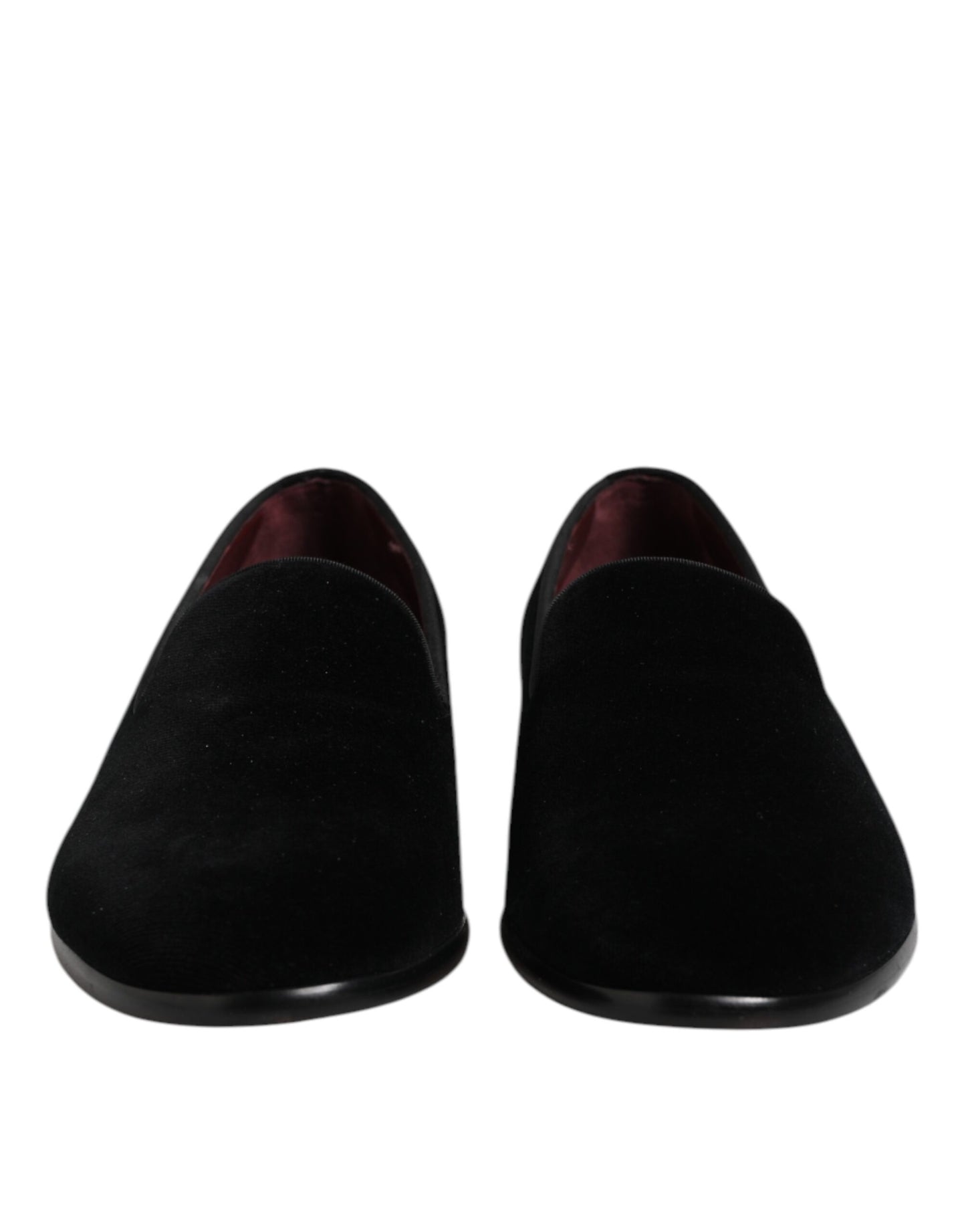 Dolce &amp; Gabbana – Slipper aus schwarzem Samt, formelle Schuhe