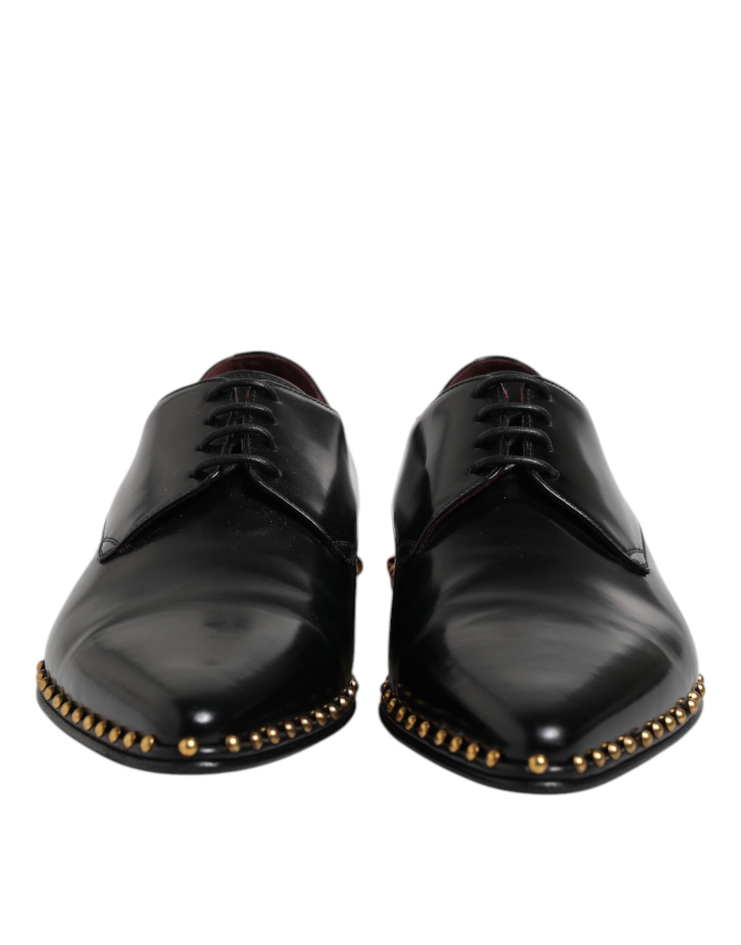 Dolce &amp; Gabbana – Derby-Schuhe aus schwarzem Leder mit Nieten