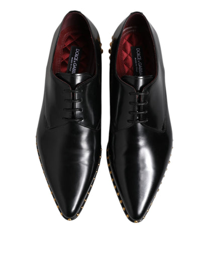 Dolce &amp; Gabbana – Derby-Schuhe aus schwarzem Leder mit Nieten