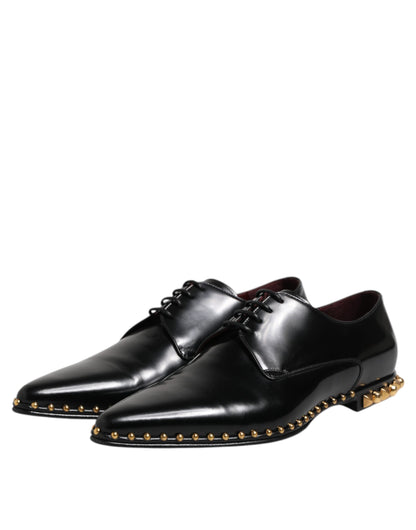 Dolce &amp; Gabbana – Derby-Schuhe aus schwarzem Leder mit Nieten