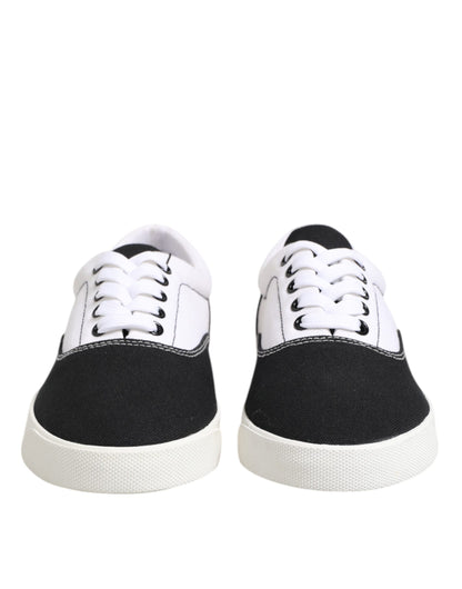 Dolce &amp; Gabbana – Schwarze Sneakers aus Baumwoll-Canvas mit Schnürung für Herren
