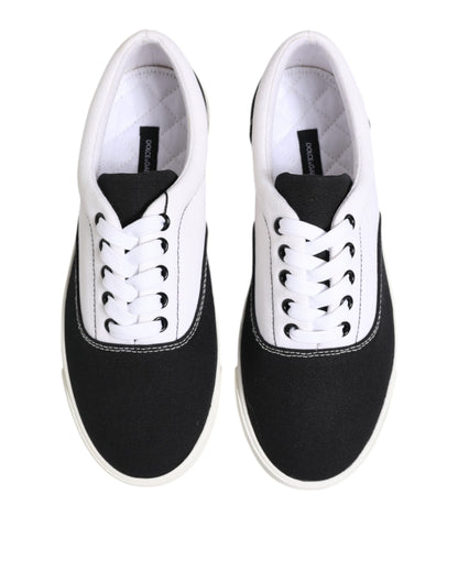 Dolce &amp; Gabbana – Schwarze Sneakers aus Baumwoll-Canvas mit Schnürung für Herren