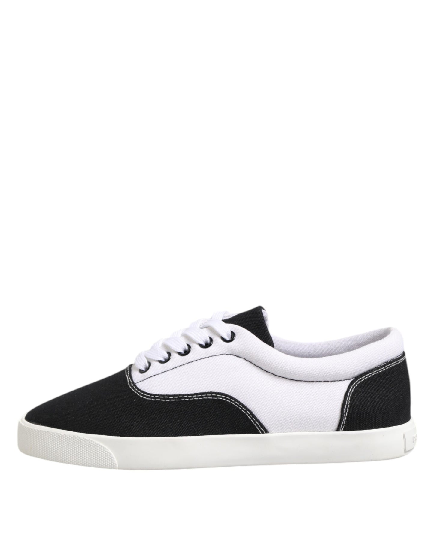 Dolce & Gabbana Black Cotton Canvas Lace Up Men Sneakers Shoes