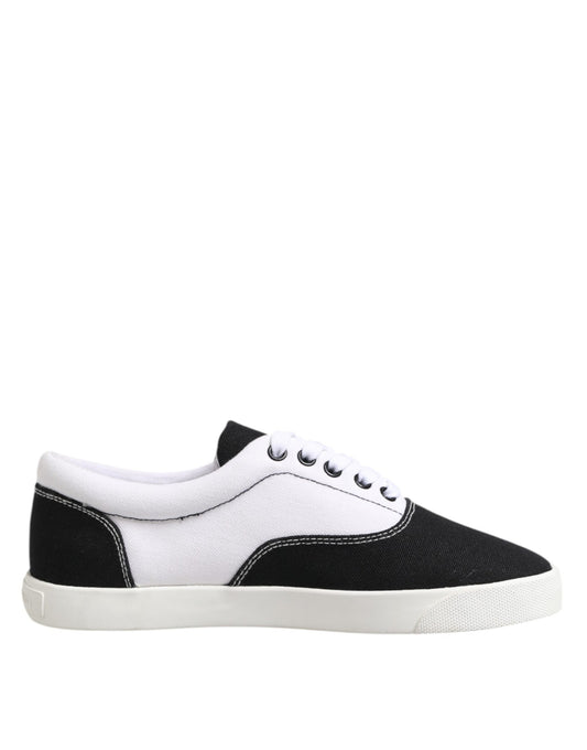 Dolce &amp; Gabbana – Schwarze Sneakers aus Baumwoll-Canvas mit Schnürung für Herren