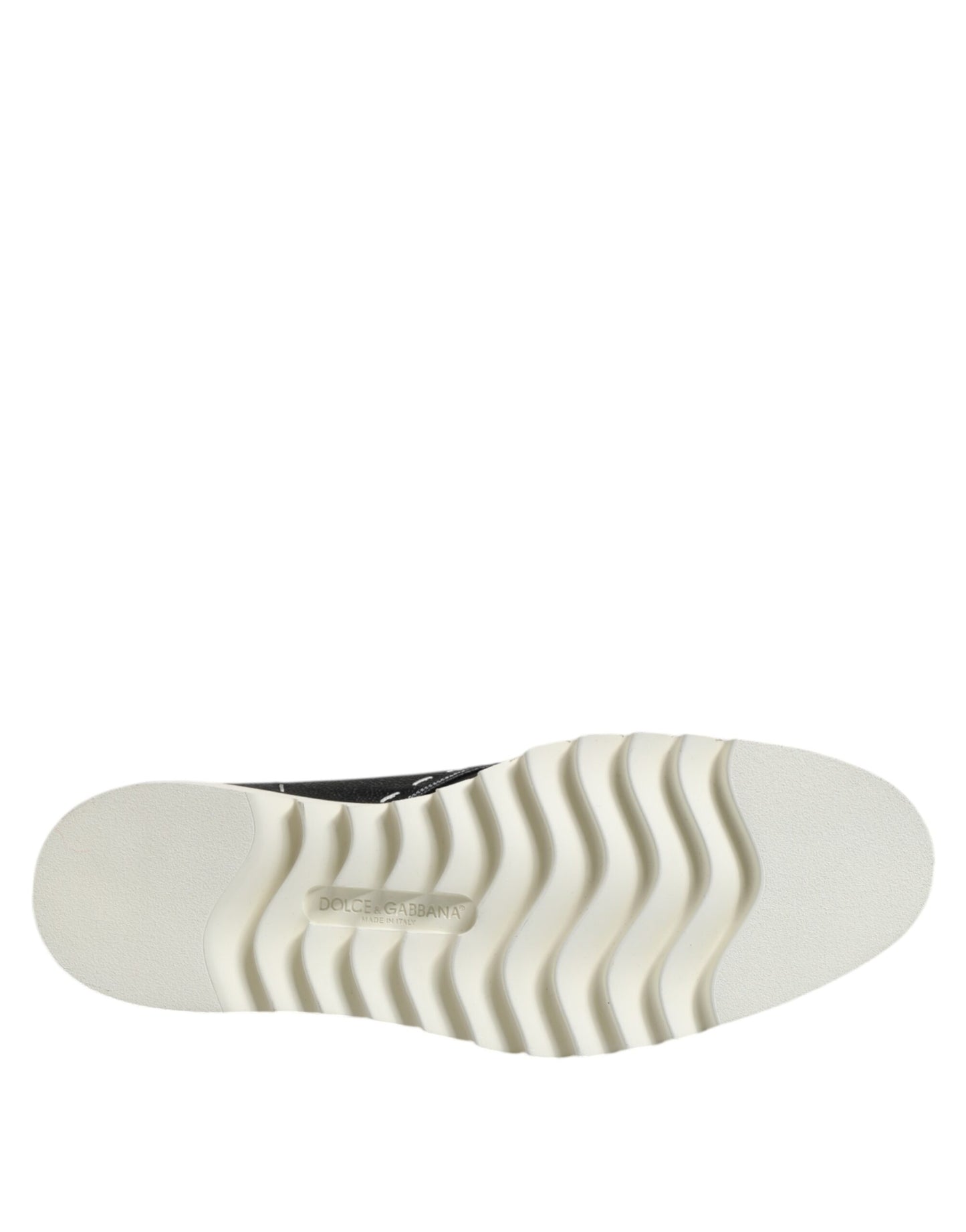 حذاء دولتشي آند غابانا أسود وأبيض من الجلد للكاحل