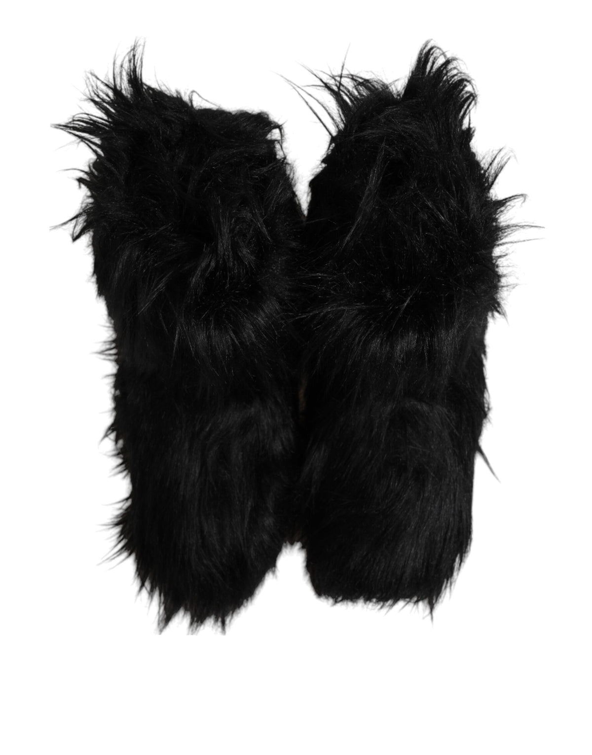 Dolce &amp; Gabbana – Wadenhohe Stiefel aus Kunstpelz in Schwarz