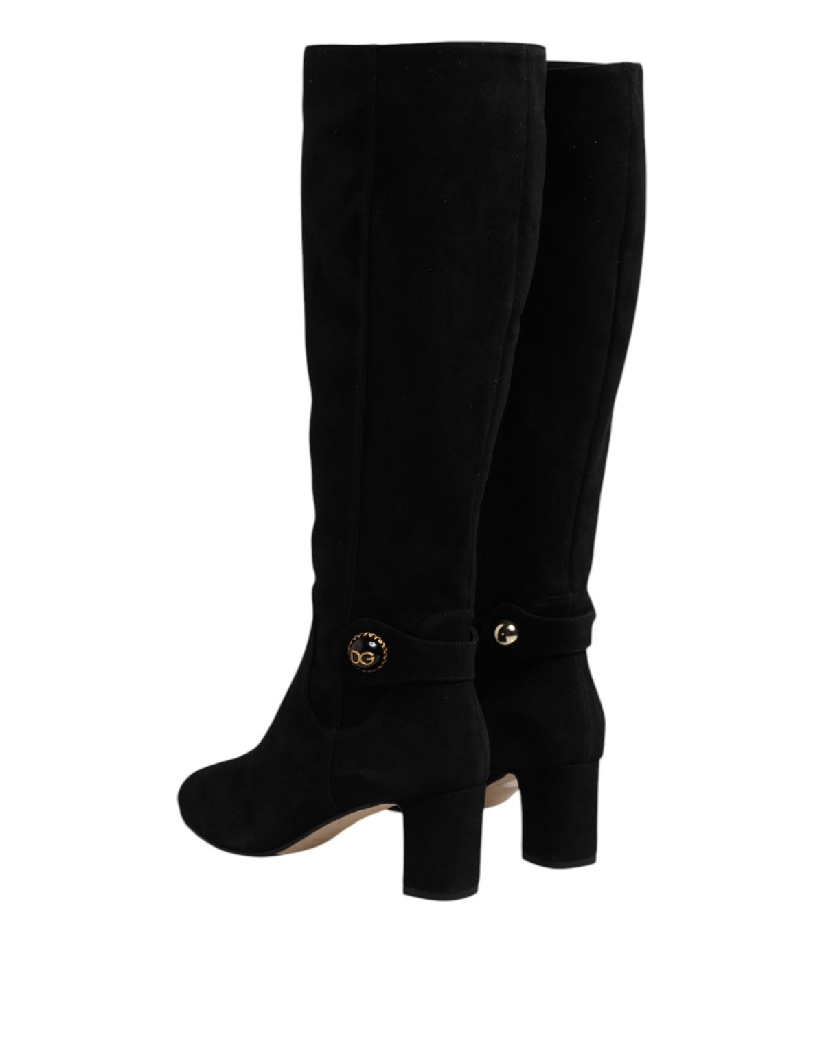Dolce &amp; Gabbana – Kniehohe Stiefel aus schwarzem Wildleder
