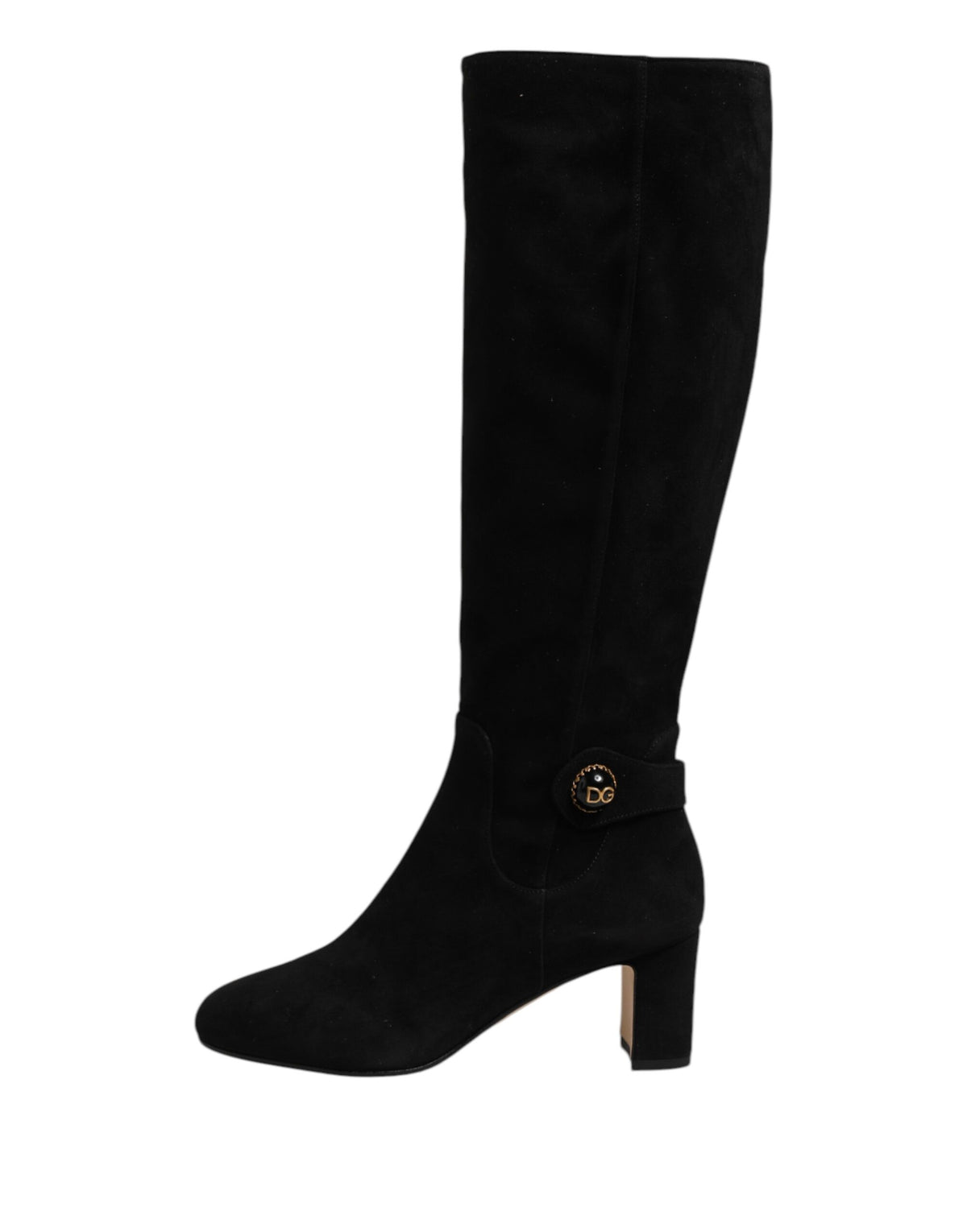 Dolce &amp; Gabbana – Kniehohe Stiefel aus schwarzem Wildleder