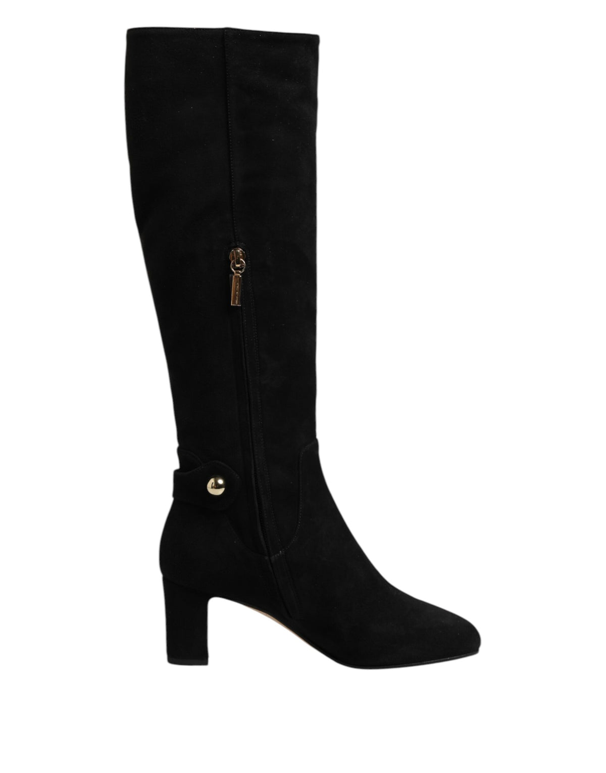 Dolce &amp; Gabbana – Kniehohe Stiefel aus schwarzem Wildleder