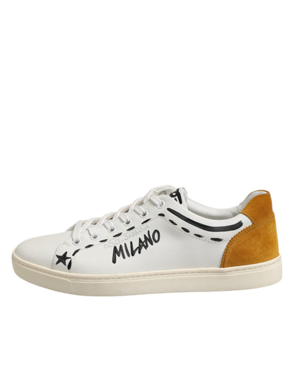 Dolce &amp; Gabbana MILANO Low Top Sneakers aus weißem Leder
