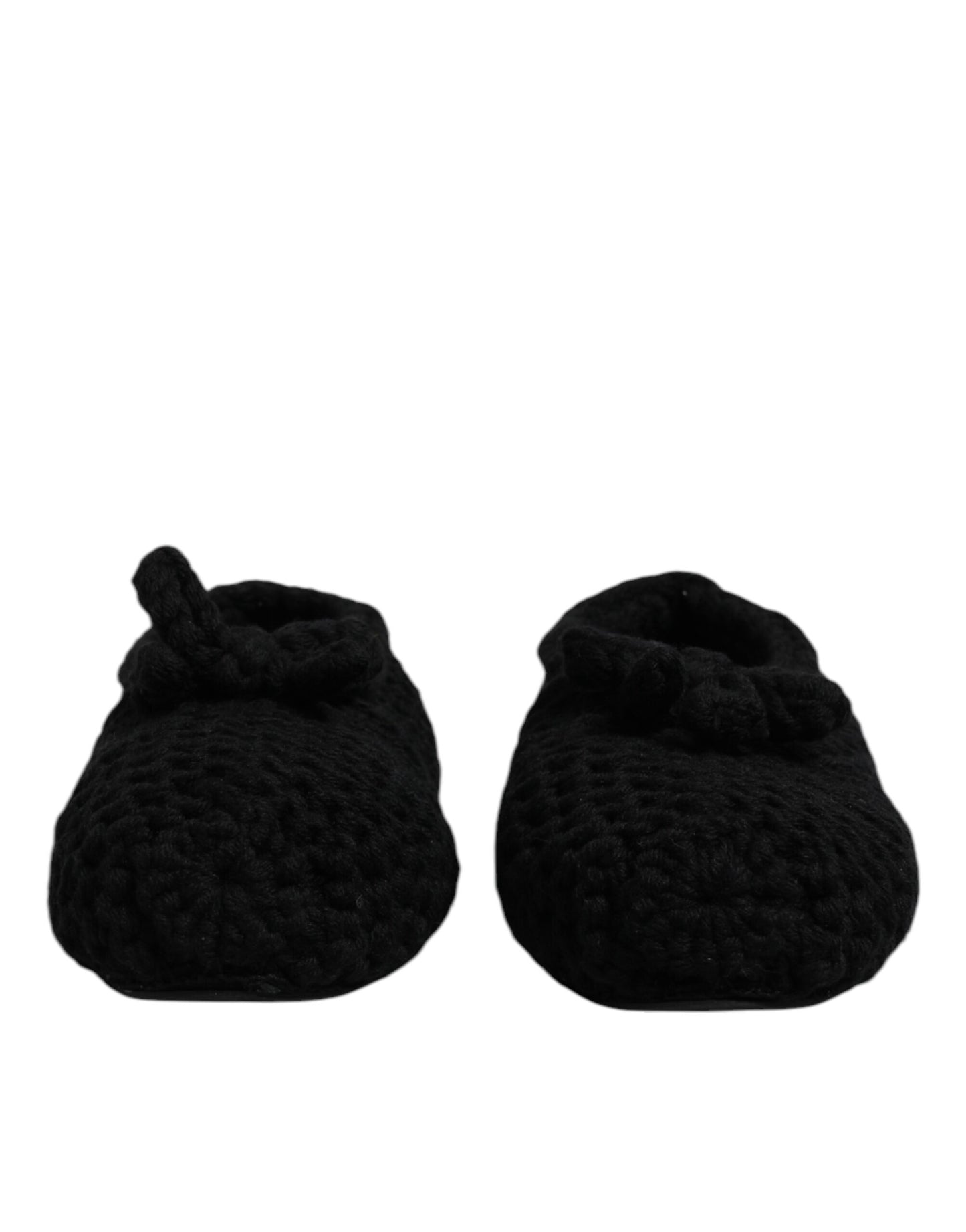 Dolce &amp; Gabbana – Ballerinas zum Hineinschlüpfen aus schwarzer Wolle