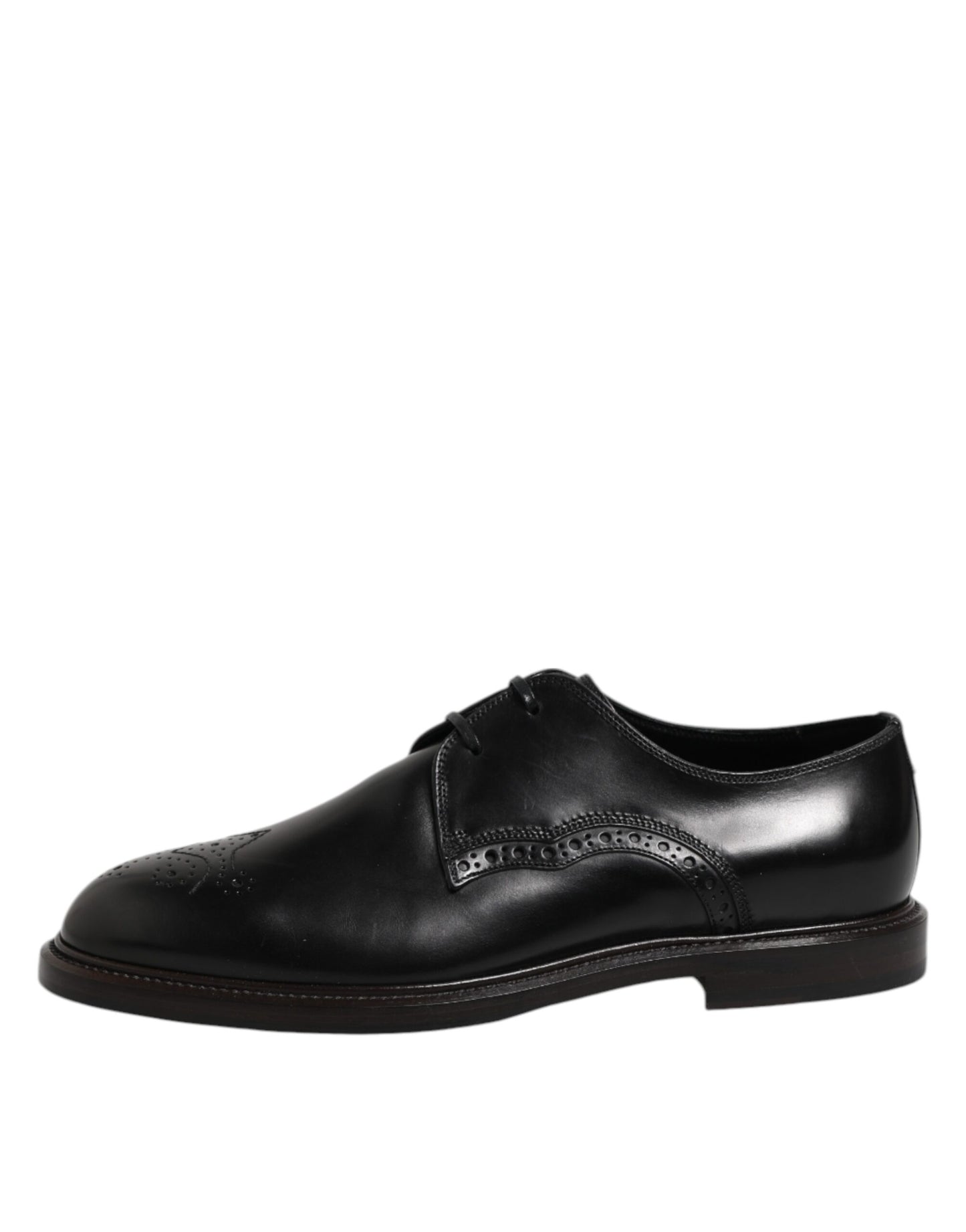 Dolce &amp; Gabbana – Formelle Derby-Schuhe aus schwarzem Leder mit Flügelkappe