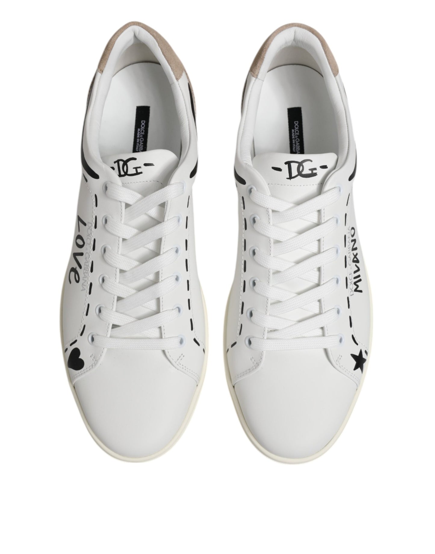 Dolce &amp; Gabbana MILANO Low Top Sneakers aus weißem Leder