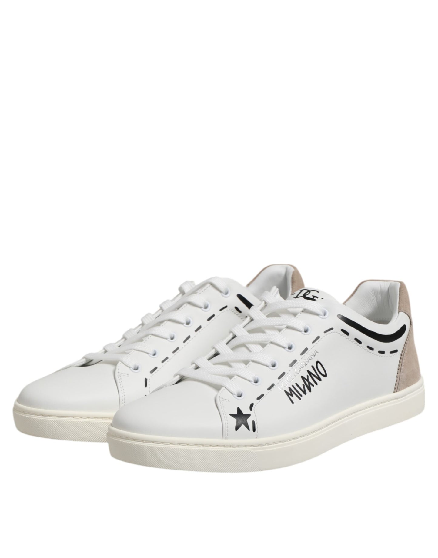 Dolce &amp; Gabbana MILANO Low Top Sneakers aus weißem Leder