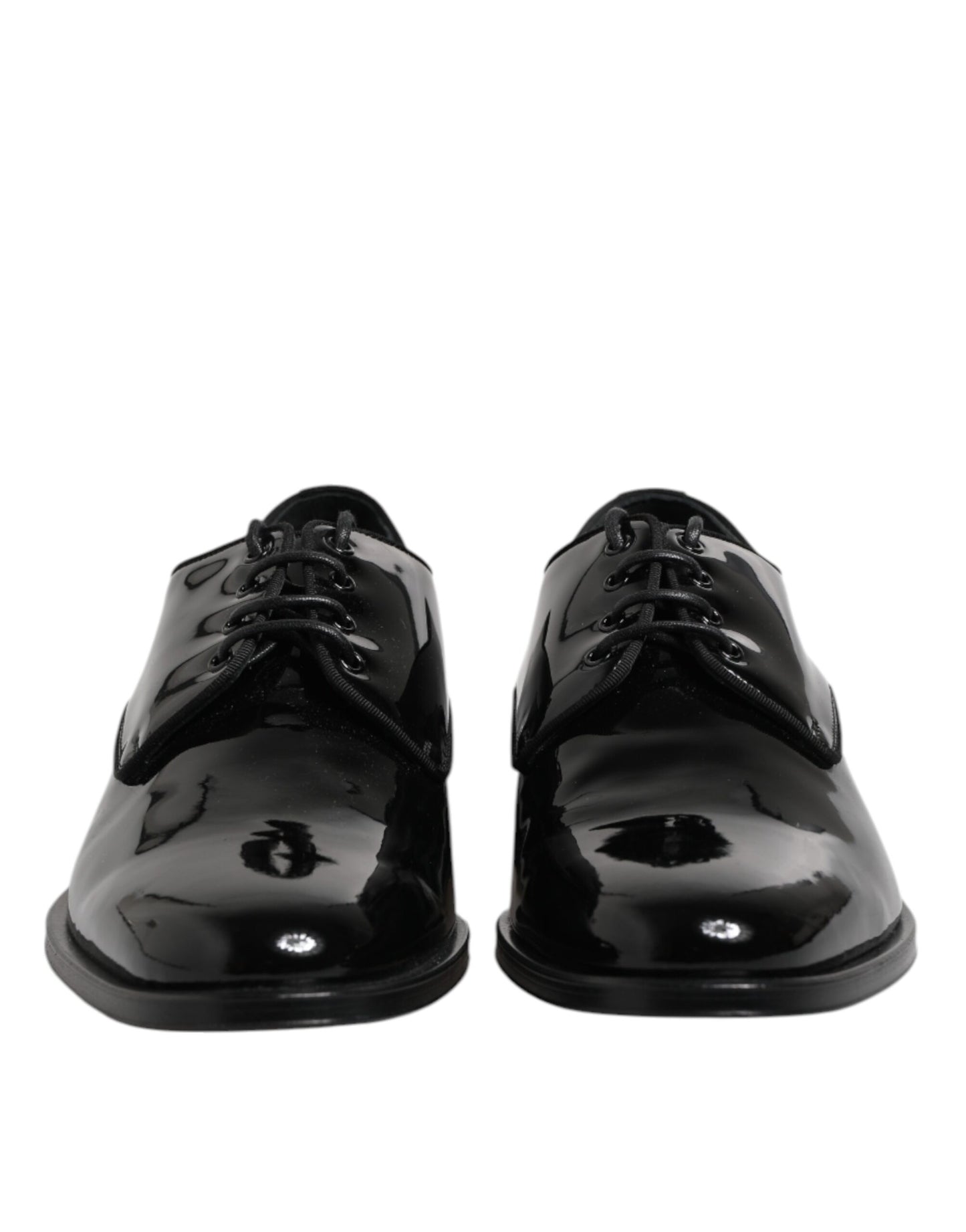 Dolce & Gabbana Black Patent Leather Derby Formal Dress Shoes
