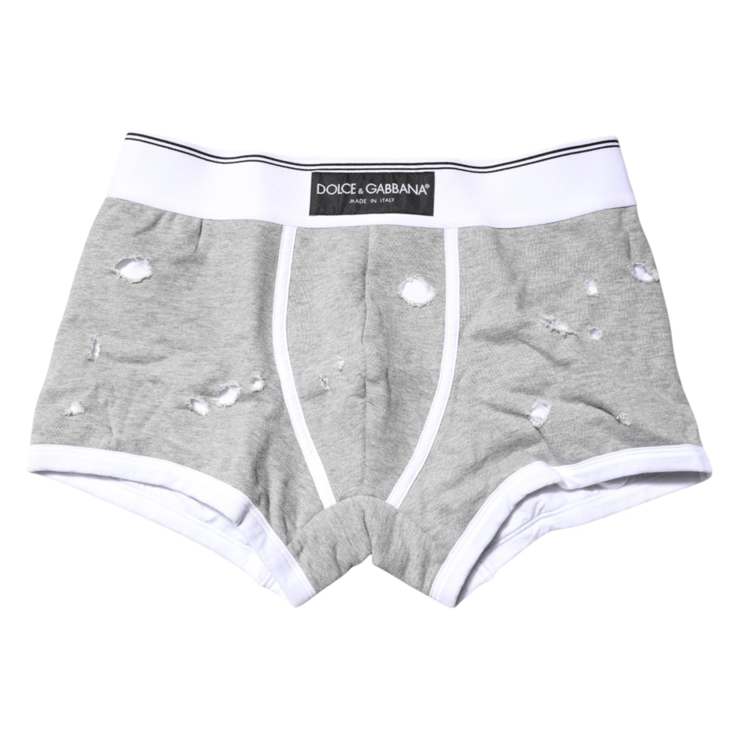 Dolce &amp; Gabbana – Graue Boxershorts aus Baumwollstretch in regulärer Passform