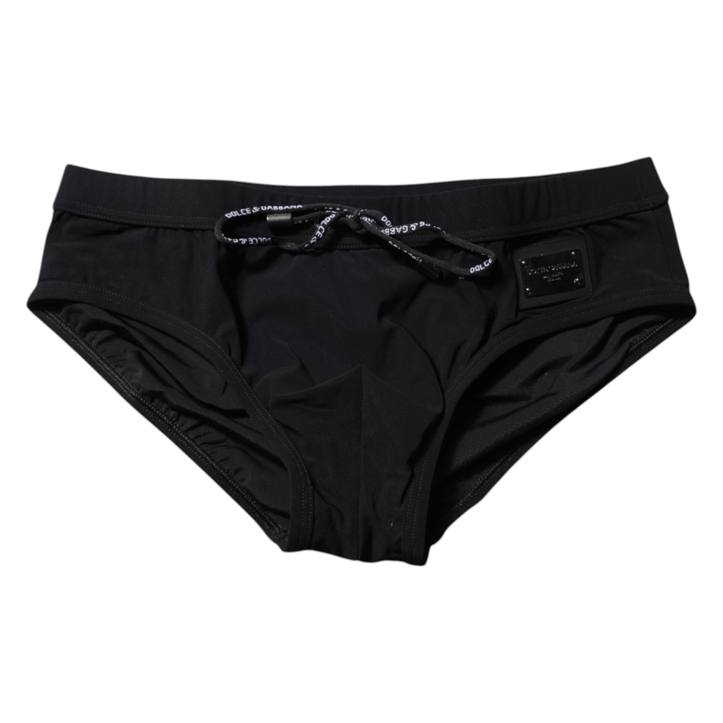 Dolce &amp; Gabbana Schwarzes Logo-Schild für Herren, Strandmode, Badehose