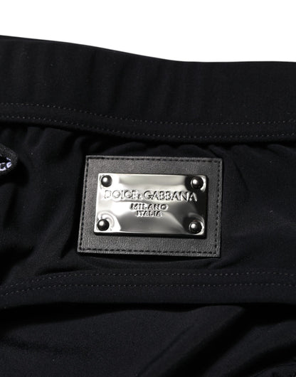 Dolce &amp; Gabbana Schwarzes Logo-Schild für Herren, Strandmode, Badehose