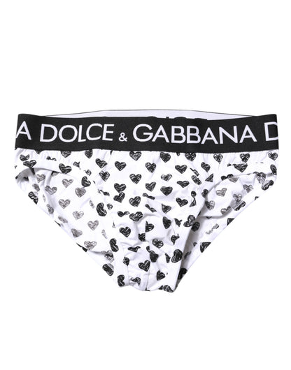 Dolce &amp; Gabbana – Weiße Slips mit Herz-Print