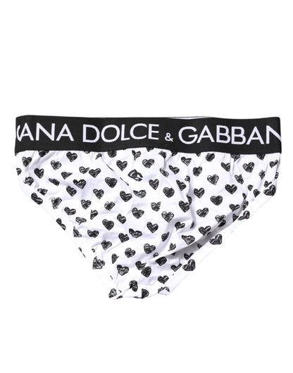 Dolce &amp; Gabbana – Weiße Slips mit Herz-Print
