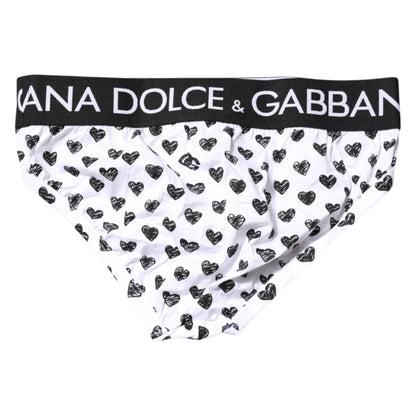 Dolce &amp; Gabbana – Weiße Slips mit Herz-Print