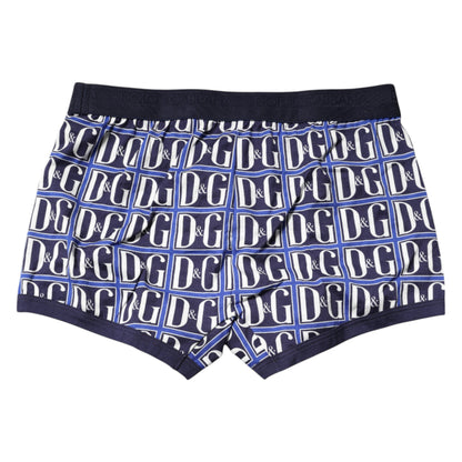 Dolce & Gabbana Blue Logo Print Regular Boxer Brief Underwear