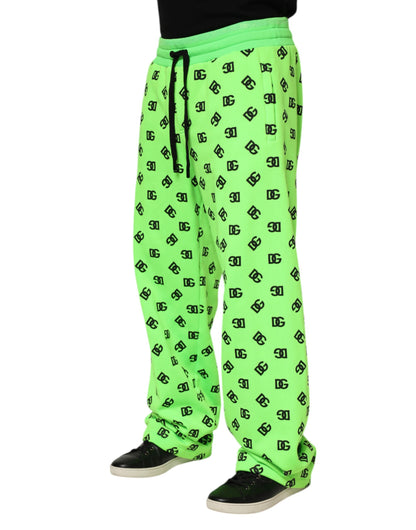 Dolce &amp; Gabbana – Jogginghose mit grünem Logo-Print für Herren